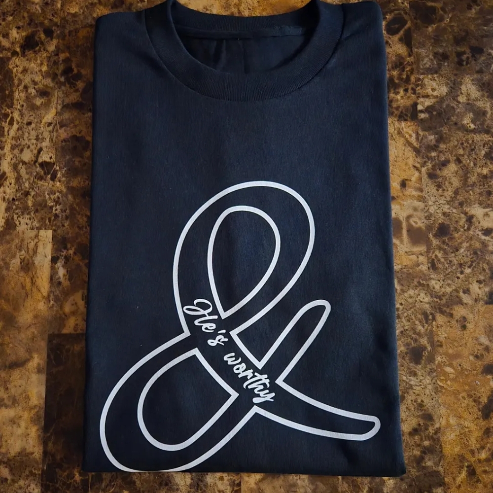 Graphic Black T-Shirt with White Design